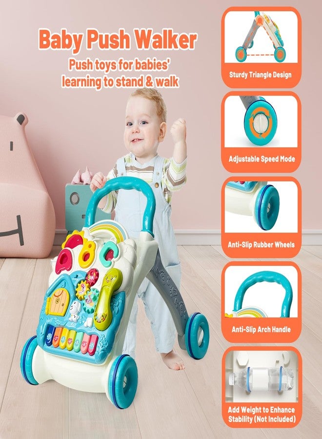 Cuterabit Sit to Stand Baby Walker, Activity Center with Music and Light, Activity Table for Toddlers, Push Toys for Babies Learning to Walk, Early Education Toys for Infant Boys Girls 6 Months Up (Blue) - Image 3