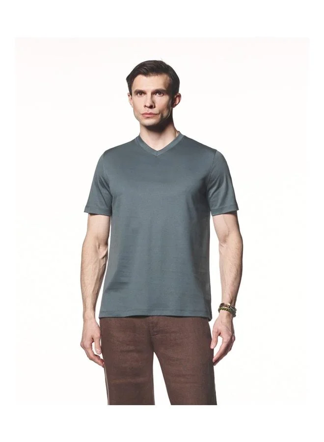 Modal Mixed V-Neck T-Shirt.