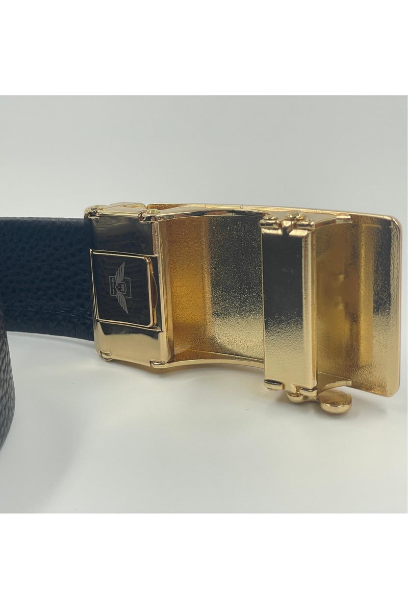 Pro Pilot zone Pilot Wings Belt – Black Leather with Gold Buckle - Image 5