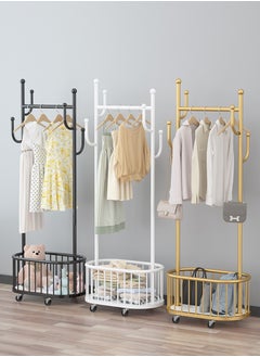 Rolling Metal Clothes Rack, Metal Clothes Rack with Wheels and Storage Basket, Branch Shape Hooks, Suitable for Hanging Clothes, Hats and Handbags in Living Room, Bedroom 60cm - pzsku/ZD6CA0BC6501CDFF92A17Z/45/1741078745/26f93c4e-7444-4056-a670-a9e7bb315927