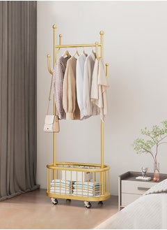 Rolling Metal Clothes Rack, Metal Clothes Rack with Wheels and Storage Basket, Branch Shape Hooks, Suitable for Hanging Clothes, Hats and Handbags in Living Room, Bedroom 60cm - pzsku/ZD6CA0BC6501CDFF92A17Z/45/1741078745/70f36512-de0a-41c2-acc4-cda232be5fb6