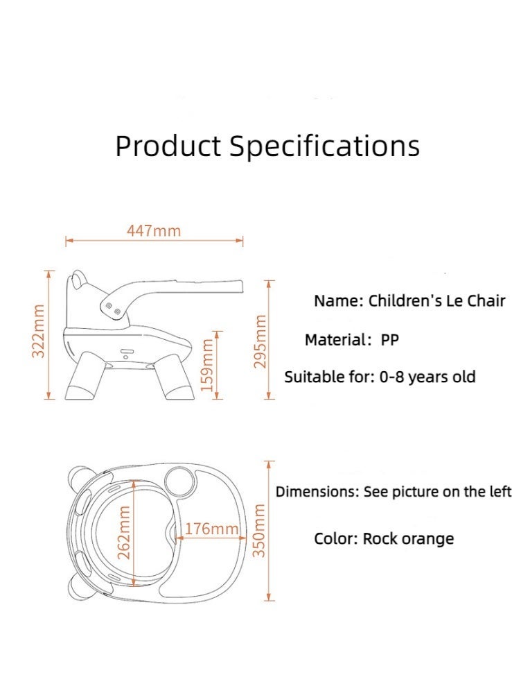 Tanwer Children's dining chair, portable baby dining chair with backrest, equipped with double-layer plates and seat belt (PVC material placemat with sound function) blue - Image 3