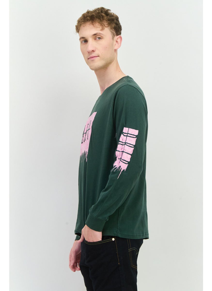 Men Crew Neck Graphic Print Long Sleeves Sweatshirt, Green - pzsku/ZD6CA1E0C064746678A1CZ/45/_/1739024140/e7bbe5f4-c18f-480a-a67e-f56f75d535d0