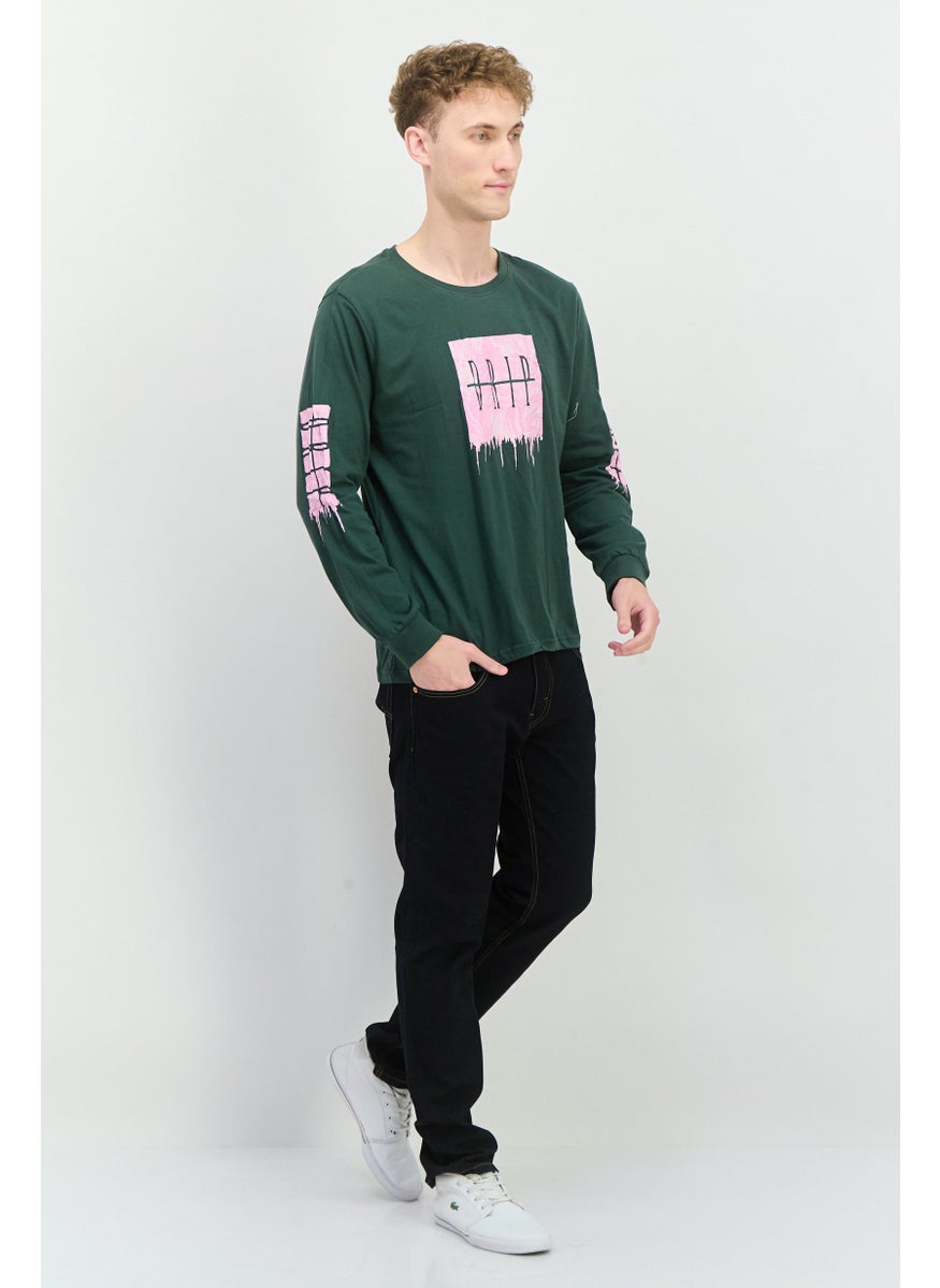 Men Crew Neck Graphic Print Long Sleeves Sweatshirt, Green - pzsku/ZD6CA1E0C064746678A1CZ/45/_/1739024144/b18afab4-f1b1-48ab-a588-d56fa5136e69