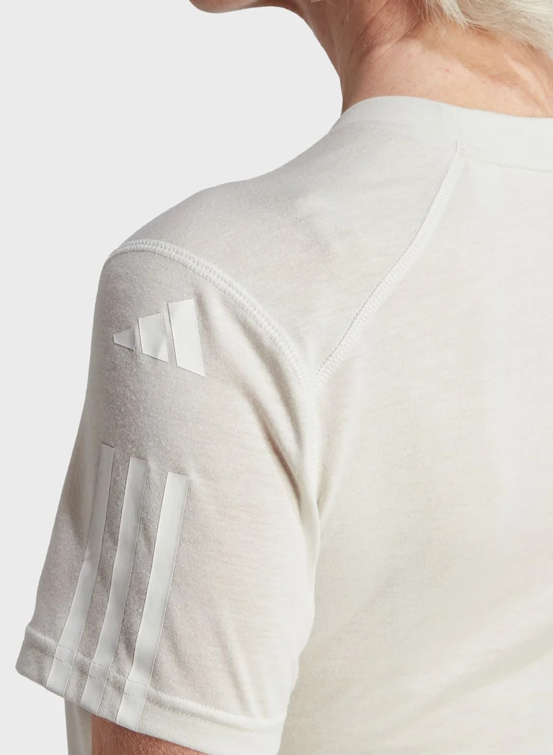 Adidas Train Essentials Train Cotton 3-Stripes Crop T-Shirt