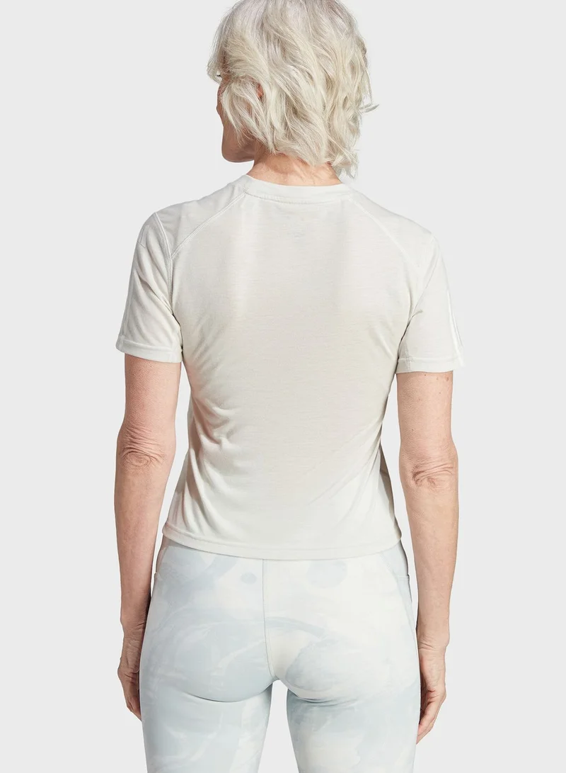 Adidas Train Essentials Train Cotton 3-Stripes Crop T-Shirt