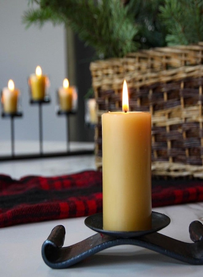ENCANLIGHT Pure Beeswax Pillar Candles 2x4 Inch, Natural Bees Wax Pillar Candle 2 Pack - 35-40 Hours Long Burning, Dripless Smokeless and Unscented for Home Decor, Party, Yoga - Image 5