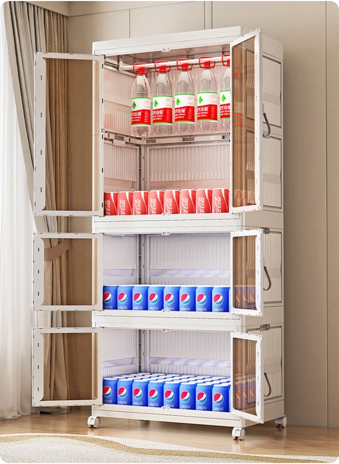 FLYROAD Foldable Plastic Organizer, Closet, Bedroom, Household Organizer, Baby Organizer, Toy Clothes Organizer, Plastic Folding Organizer with Pulleys  - Image 4