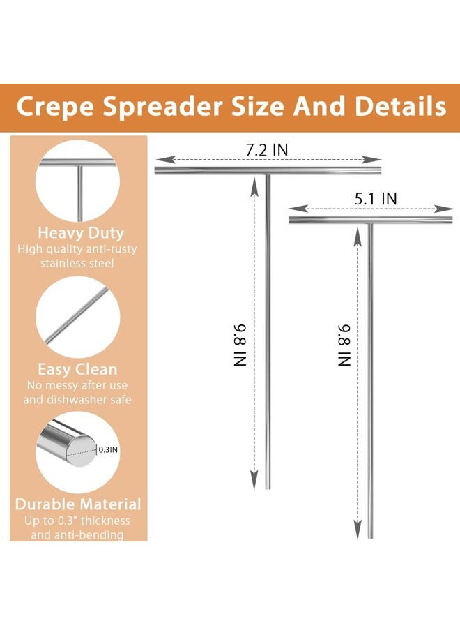 Lilithye Crepe Spreader and Spatula Kit Stainless Steel Crepe Spreader Tool 5", 7" Spreaders and 12" Spatula(3 Pcs) - Image 4