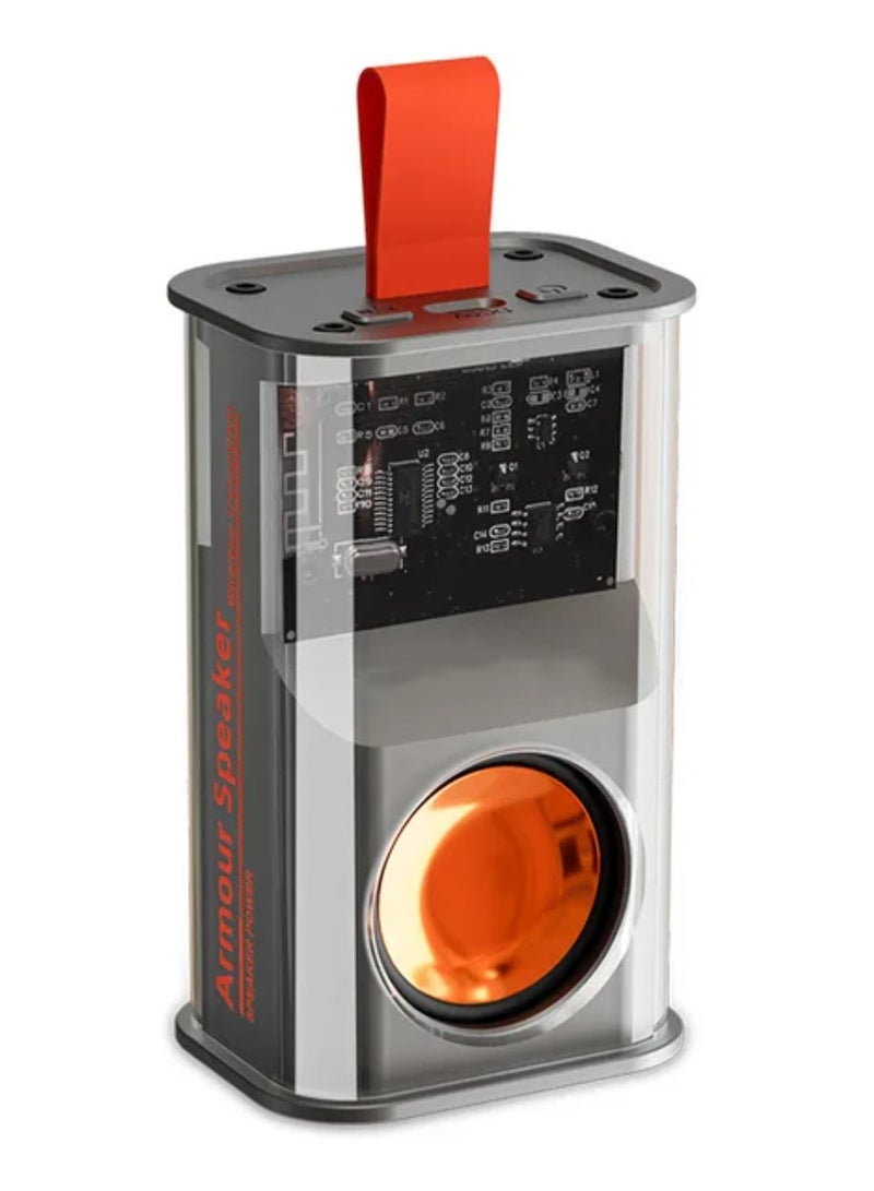 DIGI CORE Transparent Mecha Wireless Speaker Bluetooth Speaker Portable Speaker Mini Outdoor Speaker With Cool LED Lights For Home Office Party And Beach - Image 1