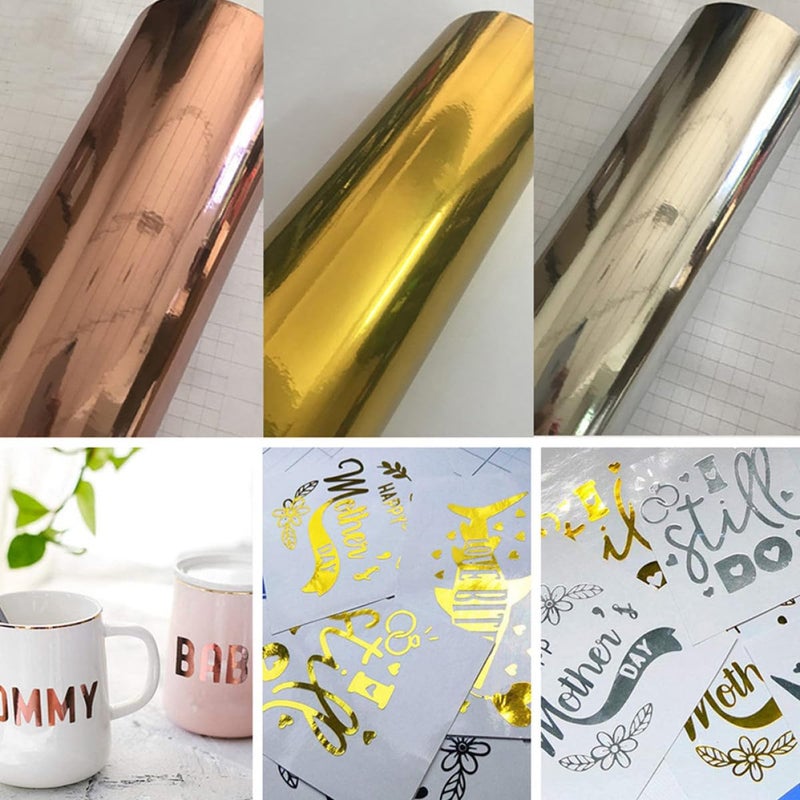Self Adhesive Metallic Vinyl Sheets 6 Pack 30x25cm Glossy DIY Crafts Cup Decoration - Image 5