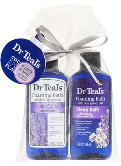 Dr Teals Foaming Bath Holiday Gift Combo Pack 6 fl oz Total Soothe  Sleep with Lavender and Sleep Bath with Melatonin