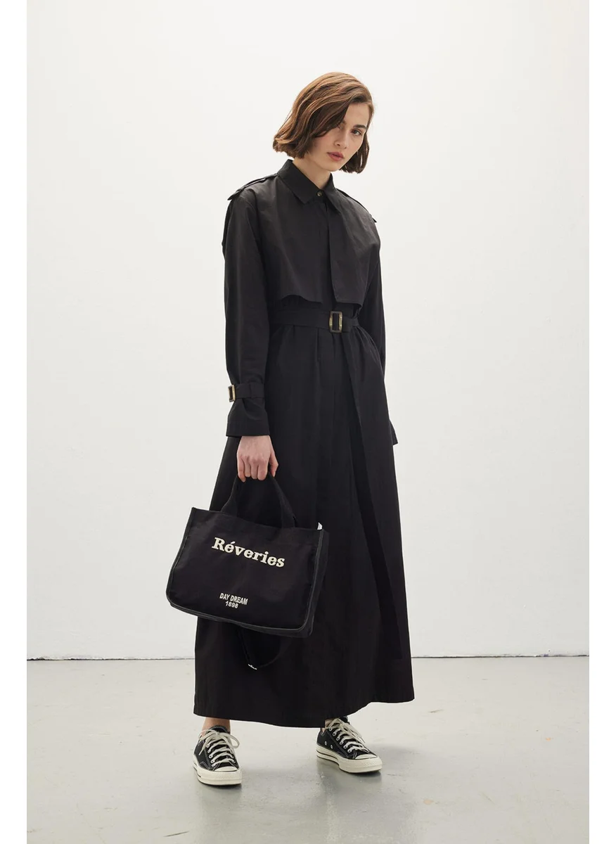 Manuka Trench Dress Black