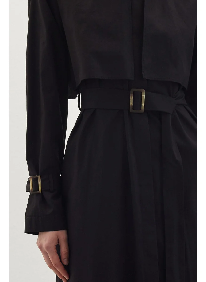 Manuka Trench Dress Black