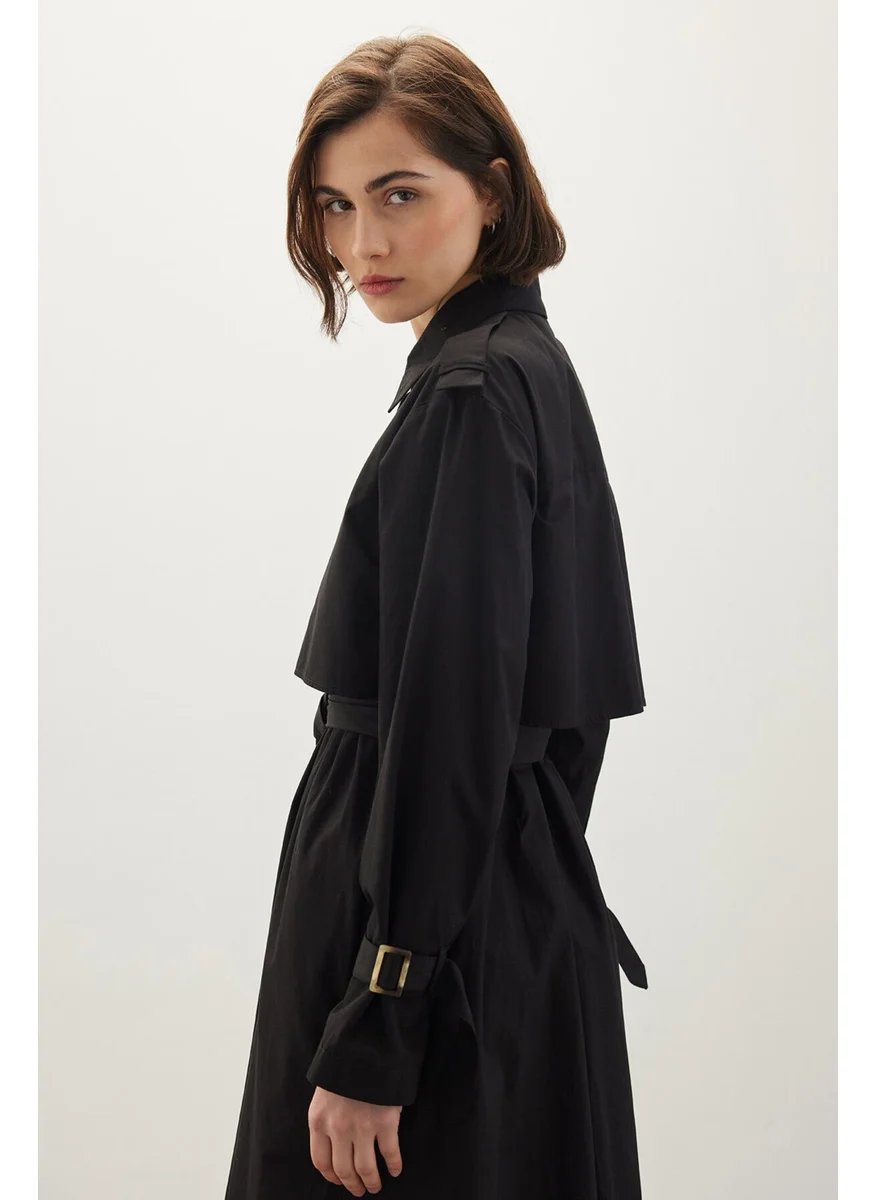 Manuka Trench Dress Black