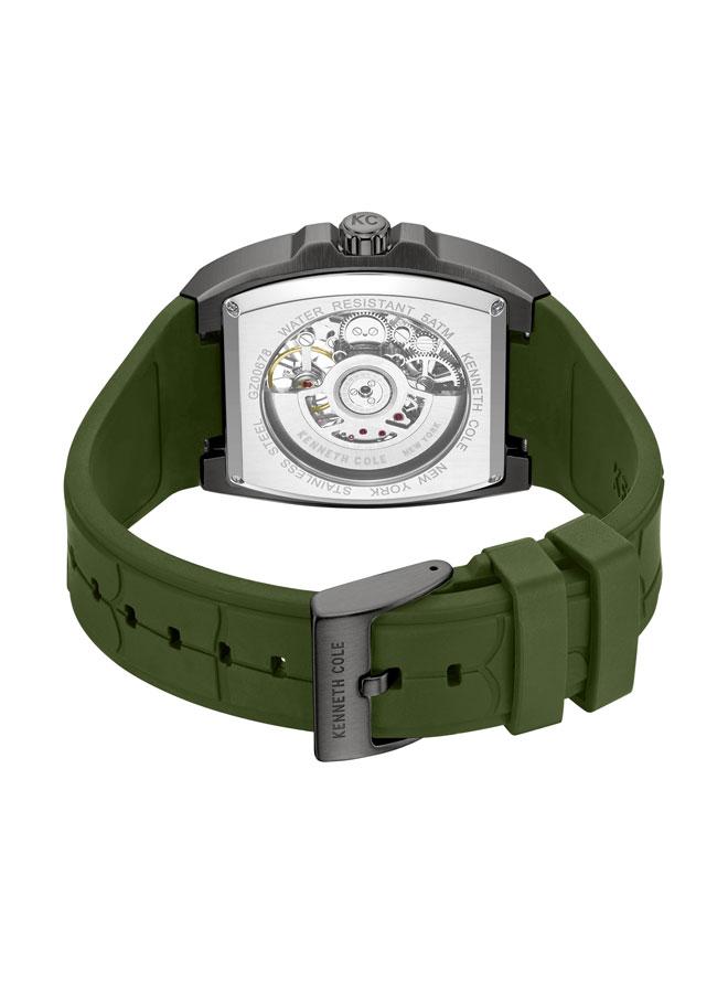 Kenneth Cole New York FiDi Men's 41.5mm Automatic Watch with Green Dial & Silicone Strap  - Image 5