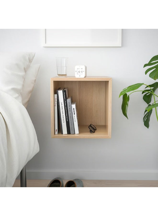 Wall-Mounted Shelving Unit – White Stained Oak Effect, 35×35×35 cm | Modern Wooden-Style Storage Shelf for Home, Office & Bathroom - Image 3