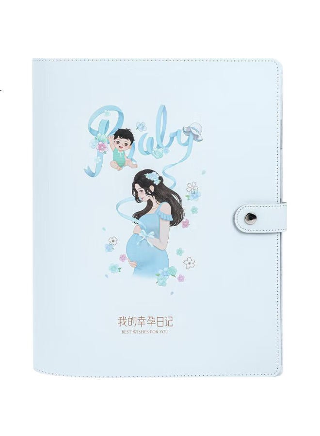 Deli Pregnancy Check-Up Organizer, Prenatal Report Folder, Maternity Information Folder, Pregnancy Record Book, Loose-Leaf Notebook, Portable Ultrasound A4 Medical Examination Form, Blue, Pq907-T - Image 3