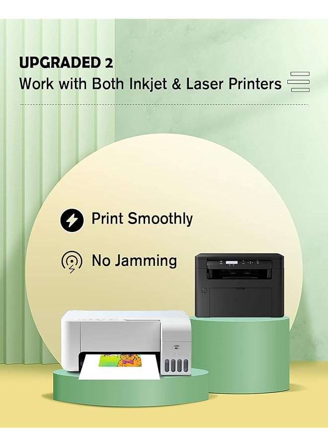 erorex Matte Waterslide Decal For Inkjet And Laser Printers No Need Spray Coating White 8.5X11 Inch Water Slide For Diy Tumbler Mug Nail Crafts 5 Sheets - Image 3