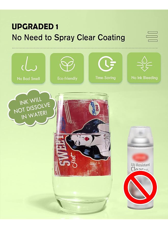 erorex Matte Waterslide Decal For Inkjet And Laser Printers No Need Spray Coating White 8.5X11 Inch Water Slide For Diy Tumbler Mug Nail Crafts 5 Sheets - Image 2