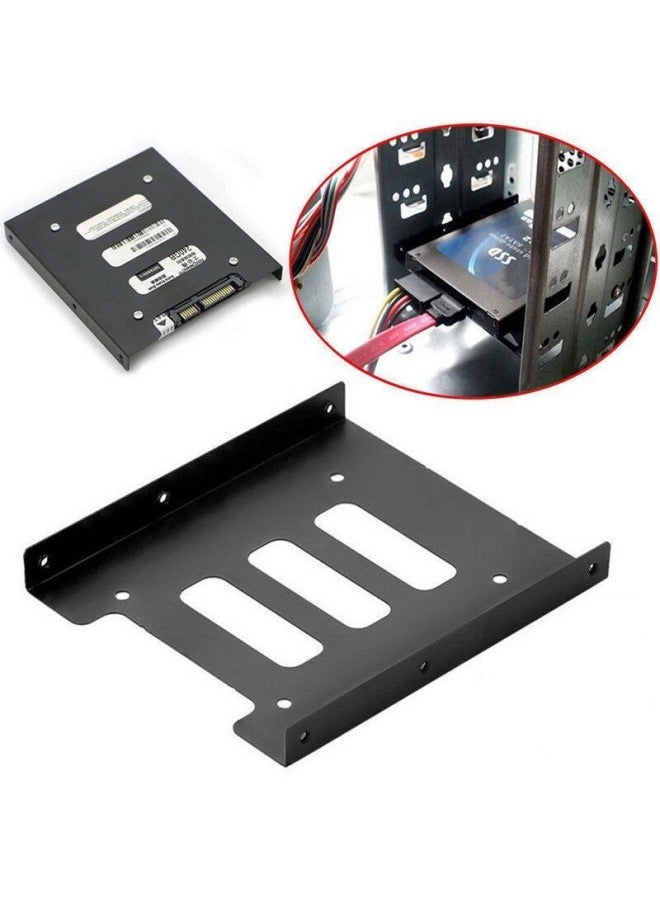 2.5 To 3.5-inch Hard Disk Bracket Desktop Hard Disk Iron Frame Thickened Solid State Mechanical Hard Disk Iron Bracket-Color:Black Frosted 2.5 Inch To 3.5 Inch Hard Disk Iron Bracket  - Image 2