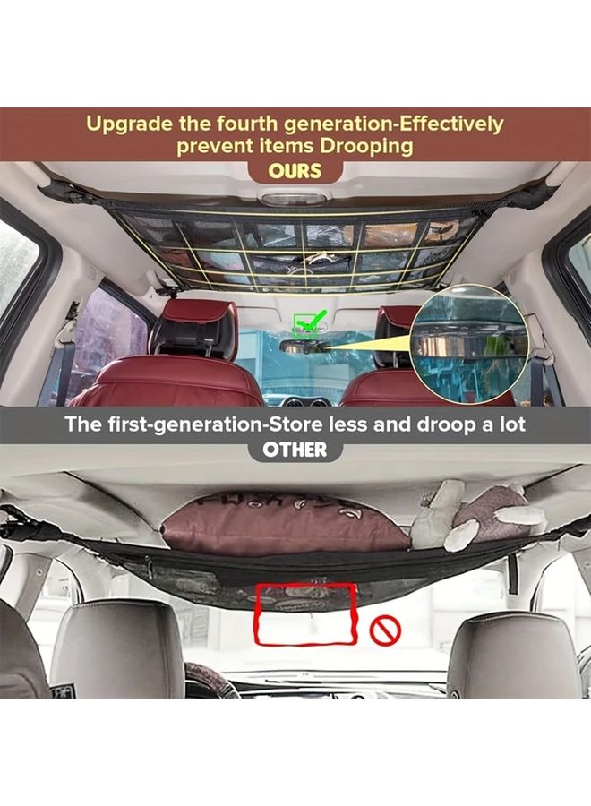 Small Size Double Layer Car Ceiling Cargo Net Pocket for Enhanced Capacity Reduced Sagging Truck SUV Organizer - Image 5