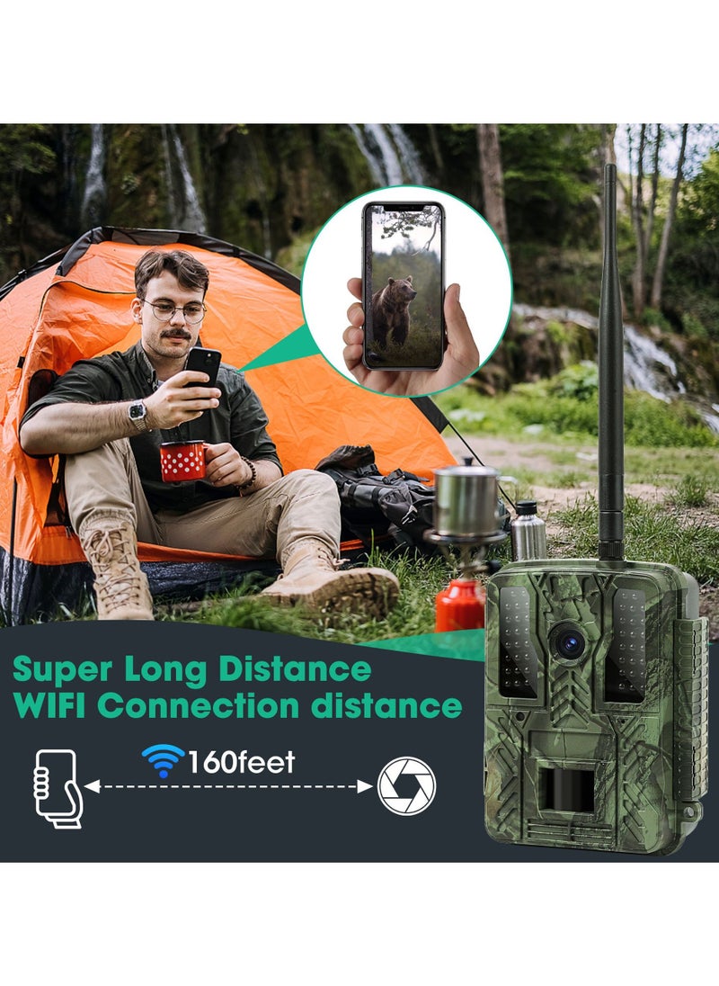 Trail Camera, 4K 48MP WiFi Hunting Game Camera, 0.2s Trigger Time Deer Trail Camera, Infrared Night Vision IP67 Waterproof Wireless Wide Angle Trail Camera, for Outdoor Wildlife Monitoring - pzsku/ZD6CAA8D48B3B9891BBC1Z/45/_/1728369529/31df45ae-1cd2-405e-bc8b-820bb5fe0a75