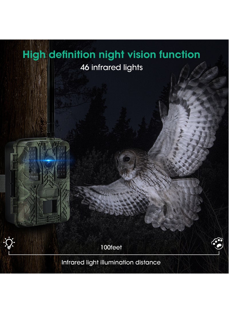 Trail Camera, 4K 48MP WiFi Hunting Game Camera, 0.2s Trigger Time Deer Trail Camera, Infrared Night Vision IP67 Waterproof Wireless Wide Angle Trail Camera, for Outdoor Wildlife Monitoring - pzsku/ZD6CAA8D48B3B9891BBC1Z/45/_/1728369539/3876a6c3-11e7-48fa-8cd2-9e17ac489d11