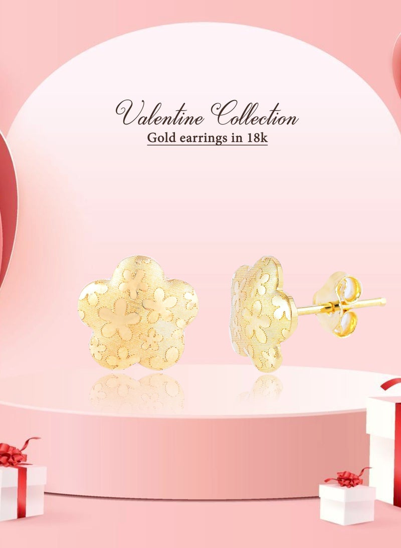 بفلح للمجوهرات أقراط من الذهب عيار 18 قيراط مصنوعة يدوياً - Image 4