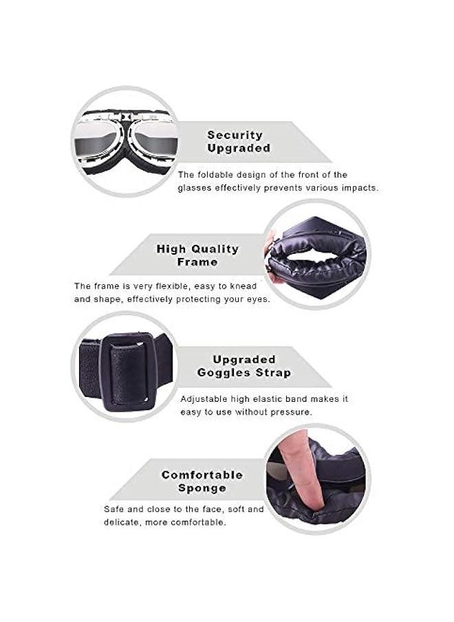 Generic - Vintage Aviator Hat and Goggles Costume Accessories Fur Ear Flaps Trooper Trapper Pilot Cap for Men Women - Image 1