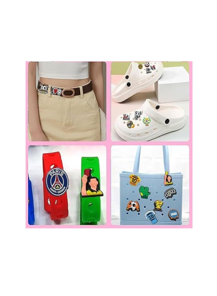 Sylqvxh 34PCS Soccer Charms for Shoes, Football Sports Decoration Adults Children, Cartoon Shoe Decoration Charms - Image 3