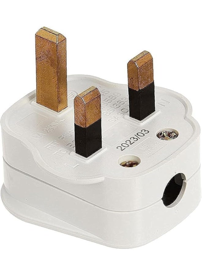 13A Top Plug 3 Pin Fused ~ White Pack Of 4  - Image 2