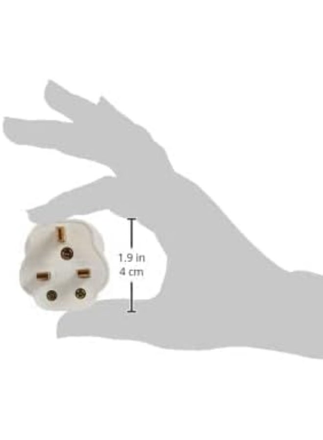 13A Top Plug 3 Pin Fused ~ White Pack Of 4  - Image 5