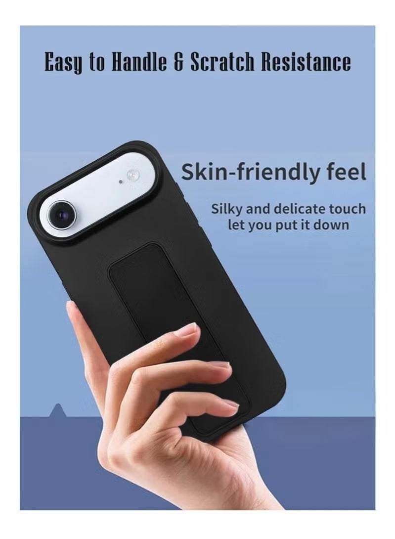 ELTRAZONE Slim & Durable Apple iPhone 17 Air Case Cover with Built-In Magnetic Hand Grip – 3-in-1 Shock-Absorbent TPU Protective Phone Case in Classic Black Featuring Kickstand Function for Hands-Free Viewing & Secure Grip – Lightweight & Compatible with iPhone 17 Air - Image 4