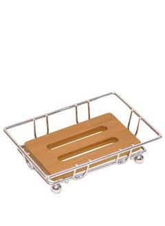 Tendance Evideco Metal Wire Soap Dish W/ Bamboo Tray