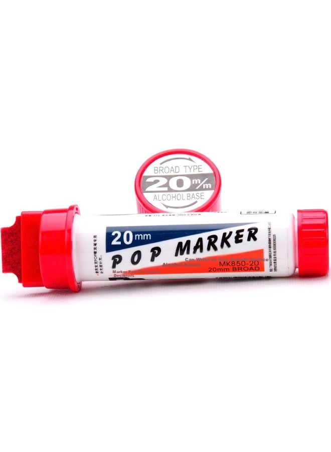 Baoke (Baoke) 20Mm Red Pop Marker Pen Poster Advertising Pen Colorful Marker Highlighter Pen 2-Pack Mk850-20 - Image 3