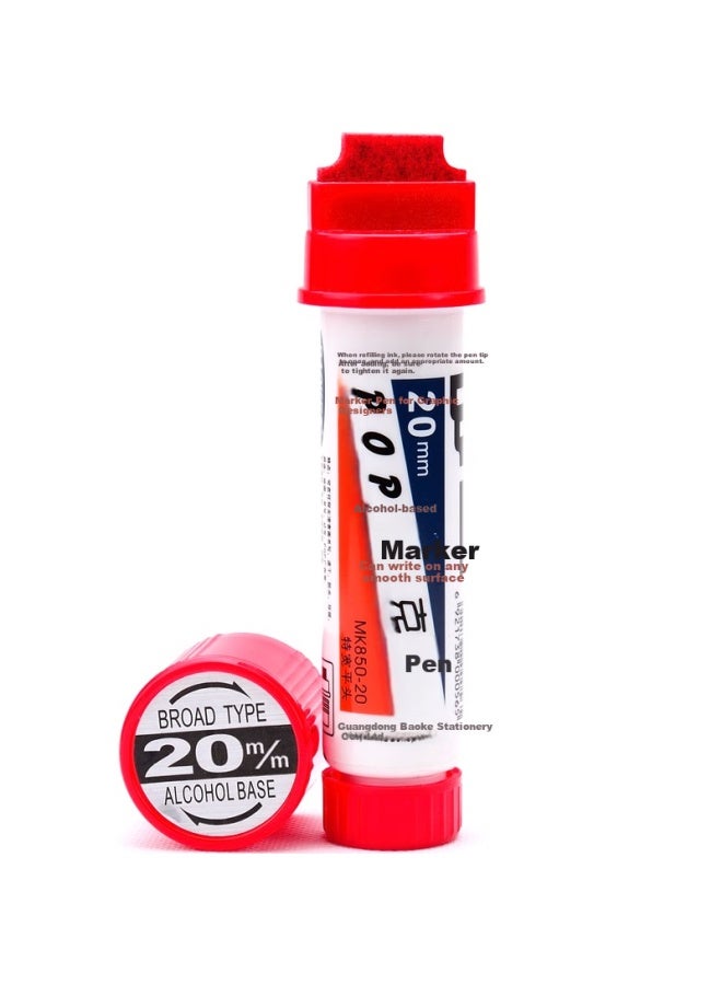 Baoke (Baoke) 20Mm Red Pop Marker Pen Poster Advertising Pen Colorful Marker Highlighter Pen 2-Pack Mk850-20 - Image 2