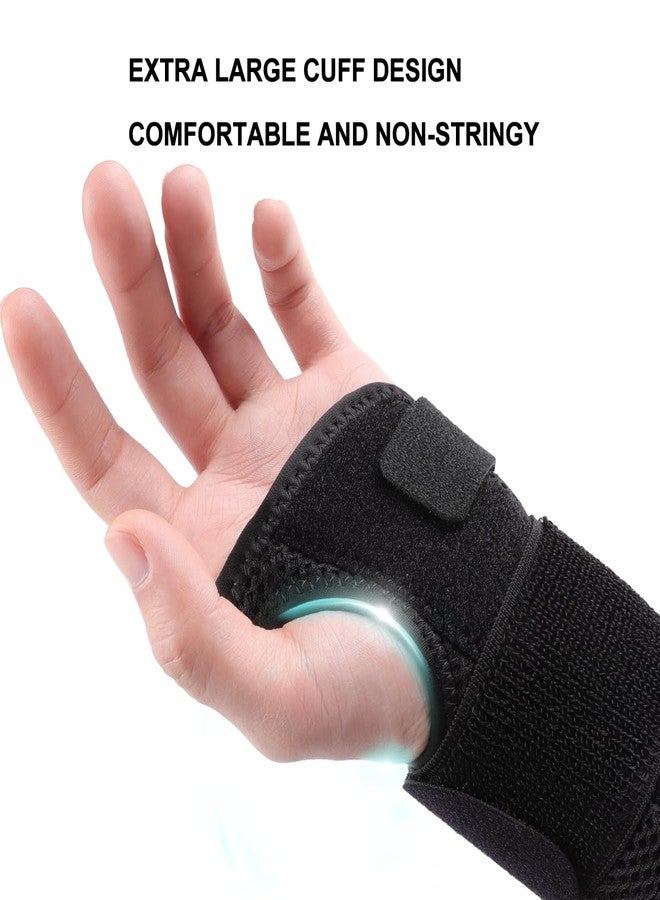 iStabo Carpal Tunnel Wrist Brace, Ergonomic Night Support Hand Brace with 1 Rigid Metal Splint and 1 Flexible Plastic Splint for Arthritis & Tendonitis Relief, Hand Splint Stabilizer for Men Women (Left Hand, Black, Medium) - Image 5