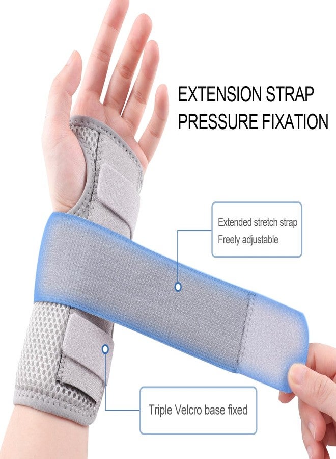 iStabo Carpal Tunnel Wrist Brace, Ergonomic Night Support Hand Brace with 1 Rigid Metal Splint and 1 Flexible Plastic Splint for Arthritis & Tendonitis Relief, Hand Splint Stabilizer for Men Women (Left Hand, Black, Medium) - Image 3