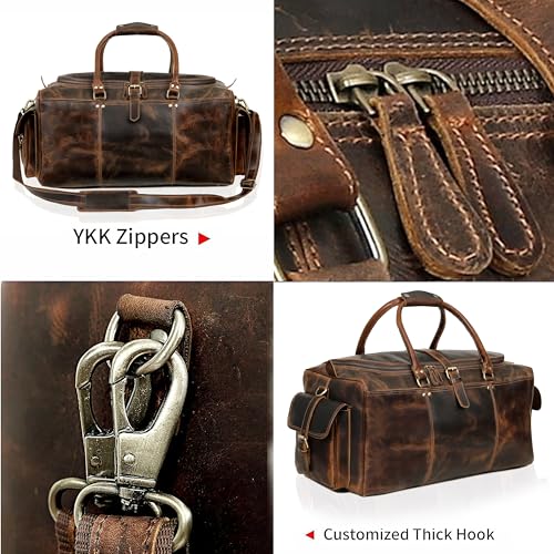 cuero حقيبة سفر دفل كبيرة من الجلد الإيطالي للرجال والنساء - 22 بوصة - Image 5