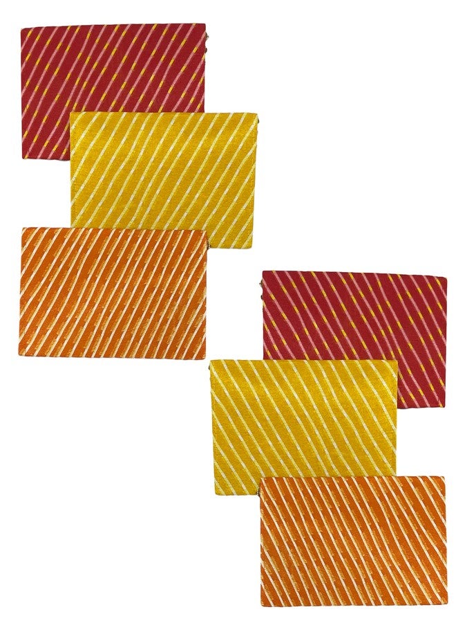 Orange Paper Leheria Design Shagun Envelops/Wedding Envelops/Gift Envelop/Cash Envelop/Money Shagun Cash Envelopes for Weddings, Birthdays, Rakhi, Gifting - Pack OF 6 (Multicolored) - Image 4