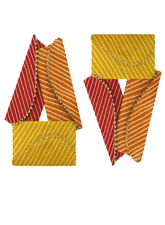 Orange Paper Leheria Design Shagun Envelops/Wedding Envelops/Gift Envelop/Cash Envelop/Money Shagun Cash Envelopes for Weddings, Birthdays, Rakhi, Gifting - Pack OF 6 (Multicolored) - Image 3