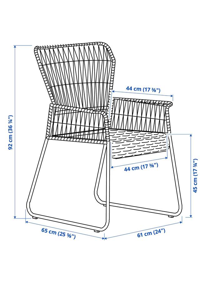 Zaboon Chair With Armrests, Outdoor, Anthracite - Image 5