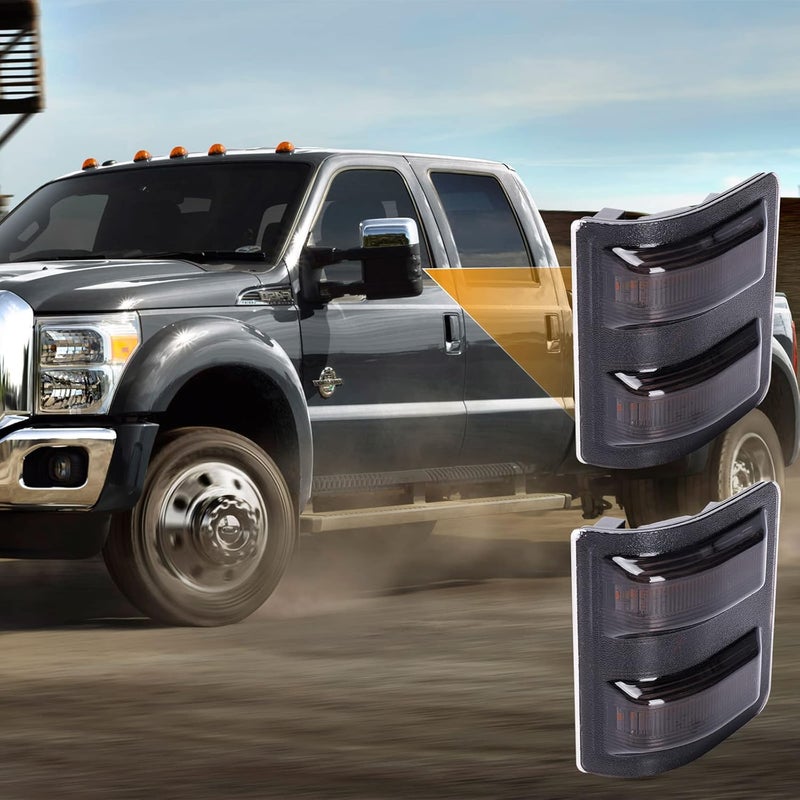 OGATOO Smoked Mirror Lights for 2008-2016 Ford Super Duty - Amber/White LED Turn Signal Side Indicator - Image 4
