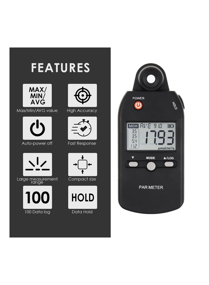 Zikra Quantum PAR Meter for Photosynthetic Activity of Indoor and Outdoor Plants, 400-700nm Light Lux Tester Full-Spectrum PAR Light Meter High Precision PPFD Tester Plant Growth Light Meter - Image 2