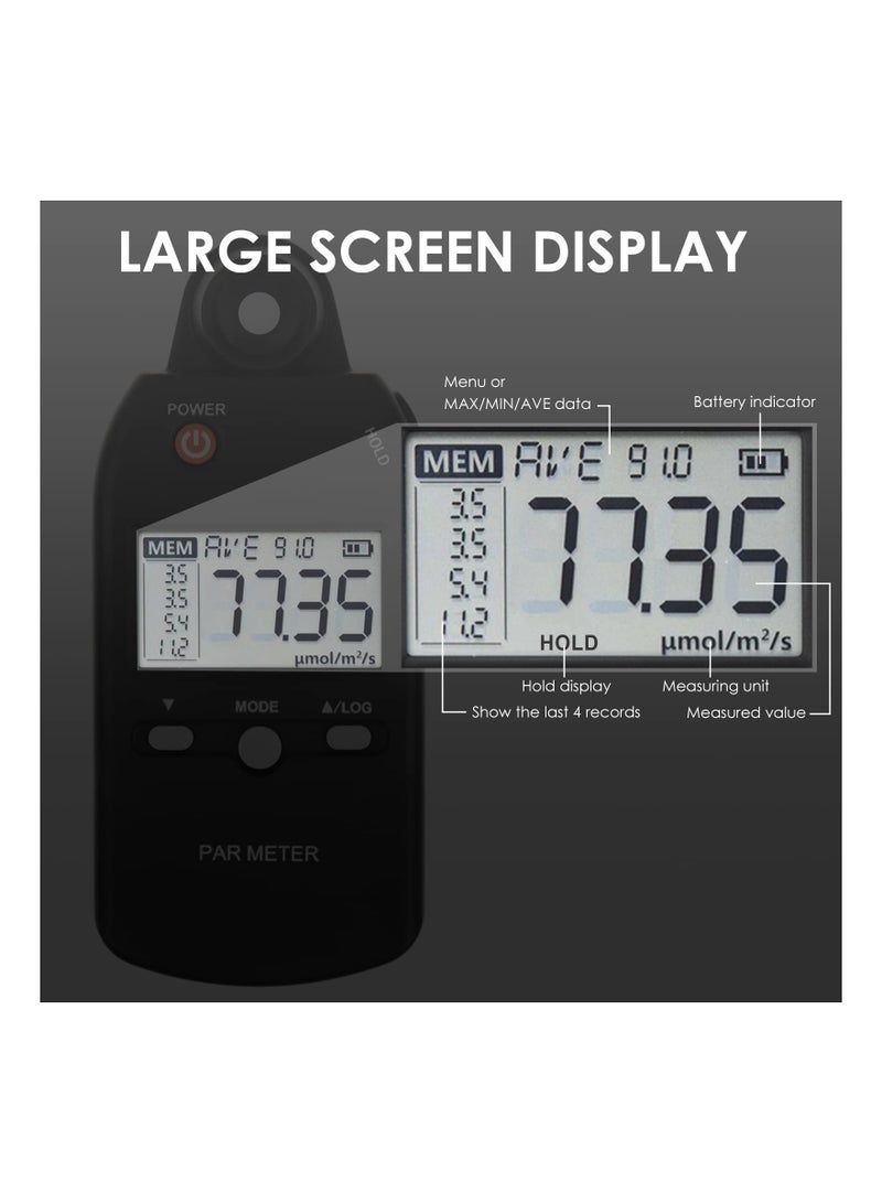 Zikra Quantum PAR Meter for Photosynthetic Activity of Indoor and Outdoor Plants, 400-700nm Light Lux Tester Full-Spectrum PAR Light Meter High Precision PPFD Tester Plant Growth Light Meter - Image 5