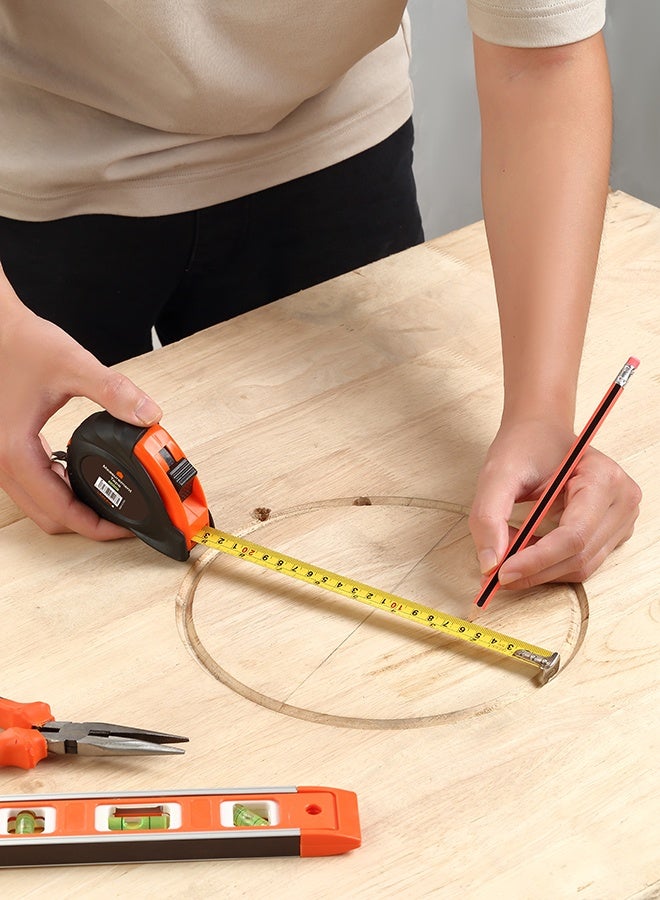 LAWAZIM Measurement Tape - 7.5meter - Dual Unit (Feet & Meter) with Thumb Lock, Wrist Strap, Easy Grip, Non-Slip Hook - Durable Measuring Tool for DIY, Construction, and Home Improvement - Image 4