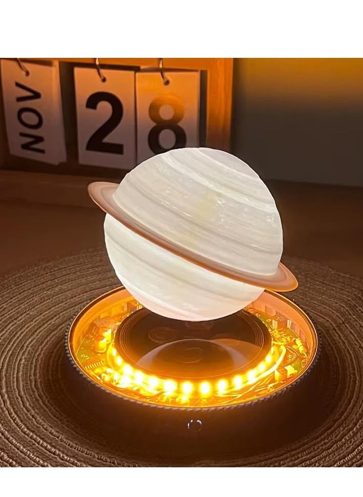 3D Floating Saturn Lamp Magnetic Night Light with Floating and Rotating Technology Realistic Planet Design with Luminous Rings Modern Home Office Decor Luxury Gift for Space Lovers and Relaxing Atmosphere