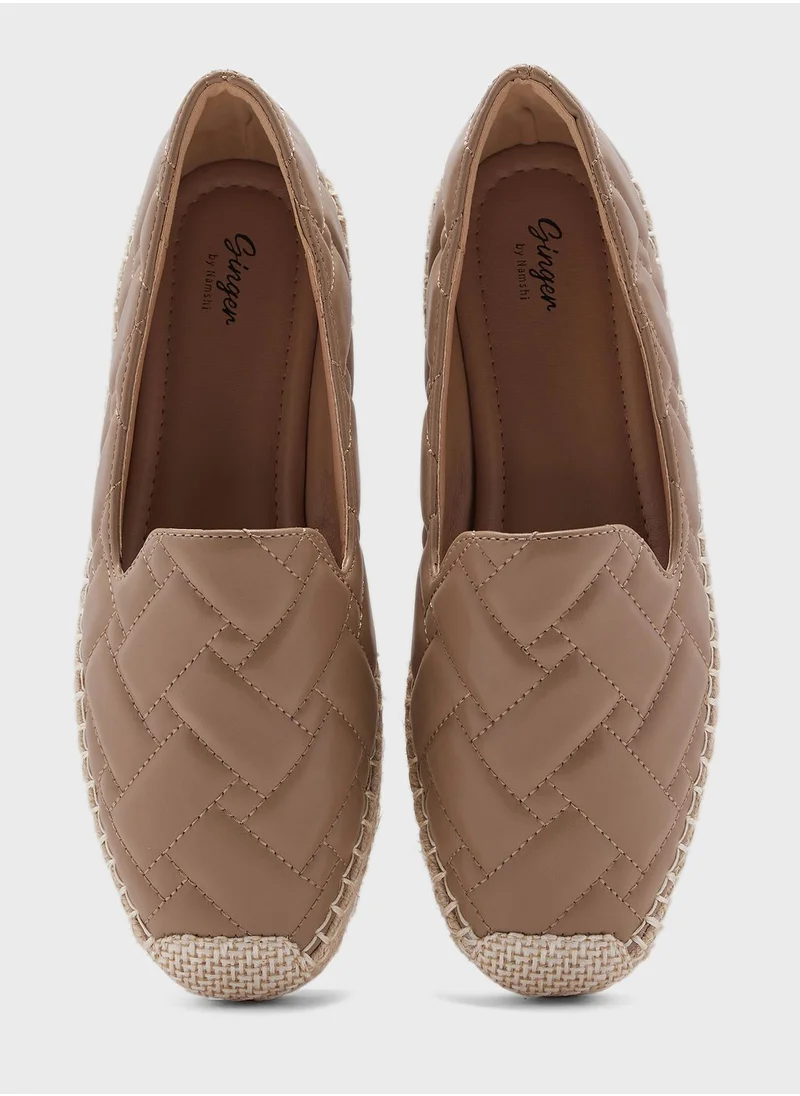 جينجر Woven Effect Quilted  Espadrille