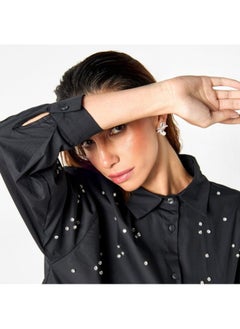 2Xtremz 2Xtremz All-Over Embellished Shirt with Long Sleeves  - Image 3